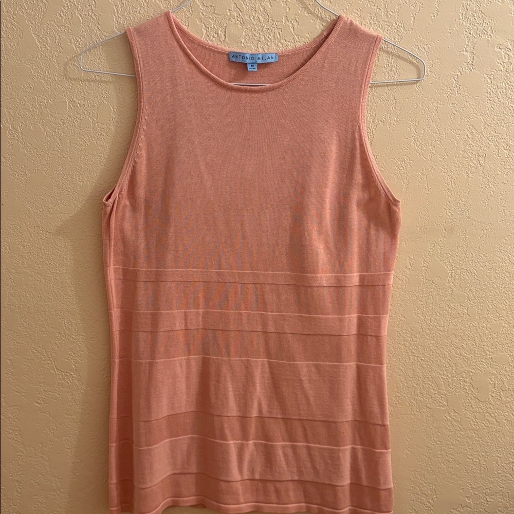 ANTONIO MELANI Peach Sleeveless Blouse